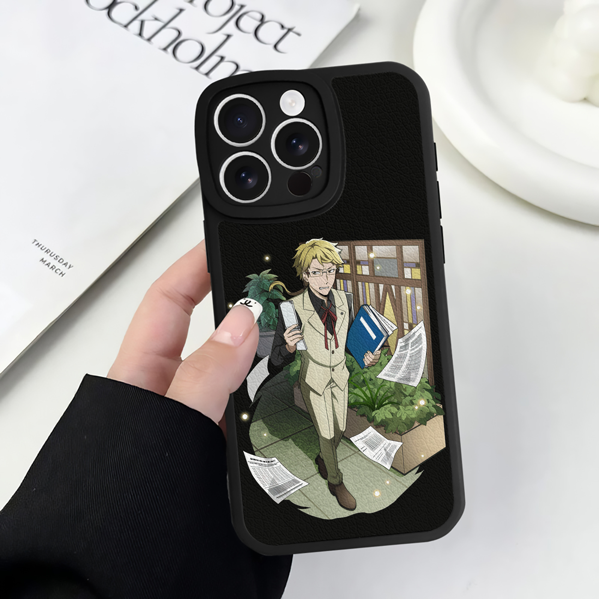 （画像用） 文豪ストレイドッグス Bungo Stray Dogs 【iPhone 16シリーズ対応】シリコンスマホケース（レザー調） 材質：シリコン